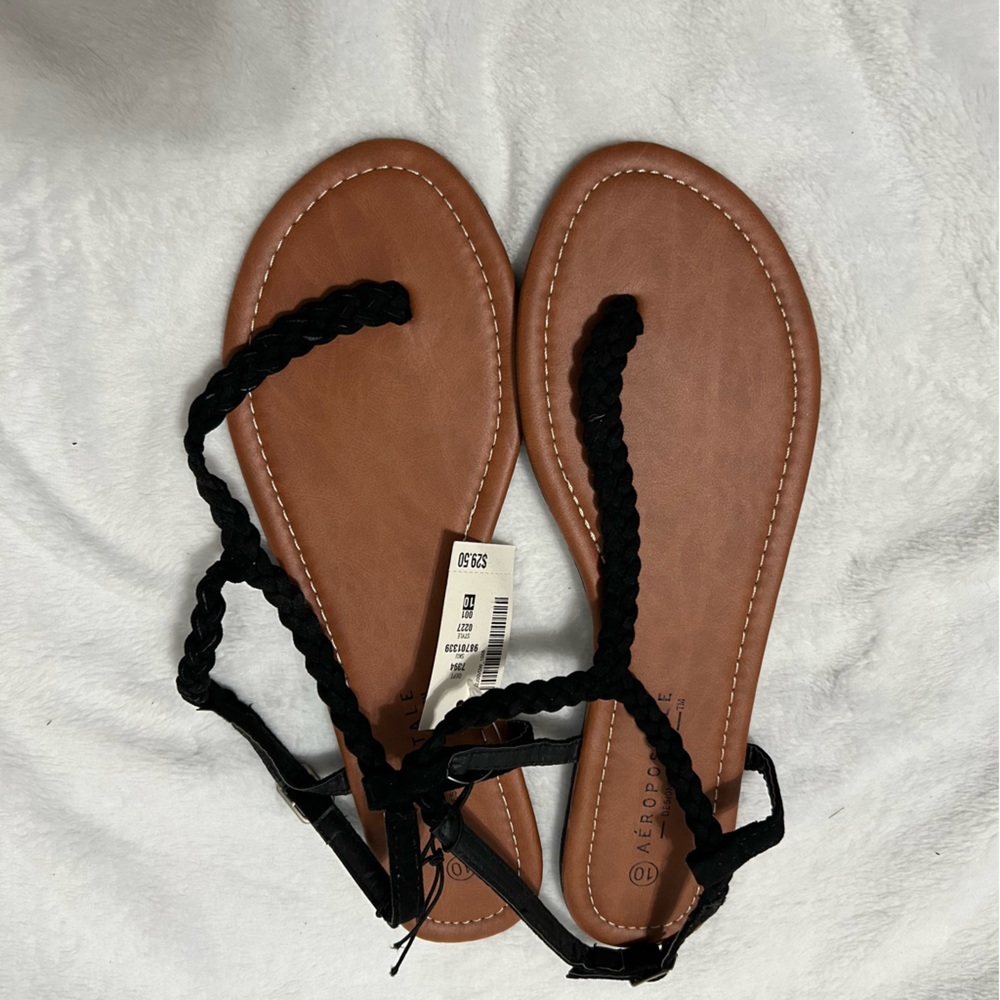 NWT Black Aeropostale Sandals size 10